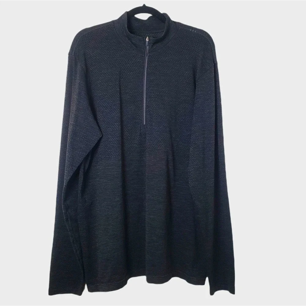 Lululemon Metal Vent Tech Half Zip Pullover Graphite Ventilated Mesh Mens XL